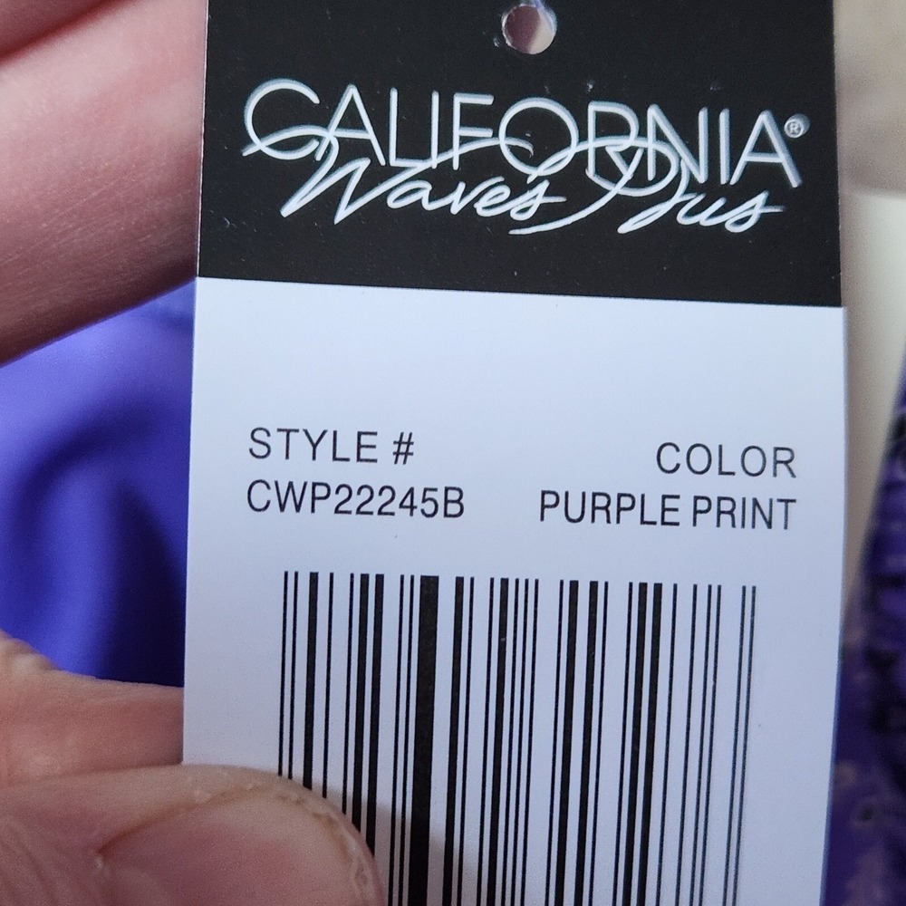 California Waves Plus Purple Mid High Rise Ruched Swimsuit Bottoms Sz 3X (22/24) - Picture 6 of 6